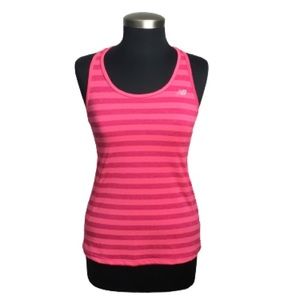 New Balance Striped Racerback Tank Top Pink Small